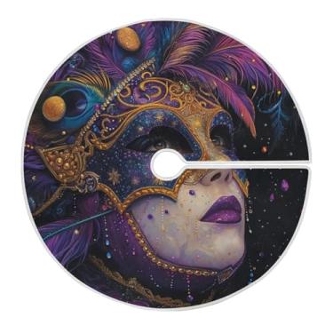 Imagem de Blueangle Saia de árvore de máscara de carnaval de 118 cm, saia de poliéster macio para decoração de carnaval (383)