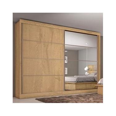 Imagem de Guarda-Roupa Casal Mademarques Sevilha Flex com 228 cm Largura, 2 Portas, 6 Gavetas, 10 Prateleiras e Espelho