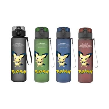 Imagem de Garrafa De Água Plástica De 560ML Pokémon Pikachu Squirtle Bulbasaur, 