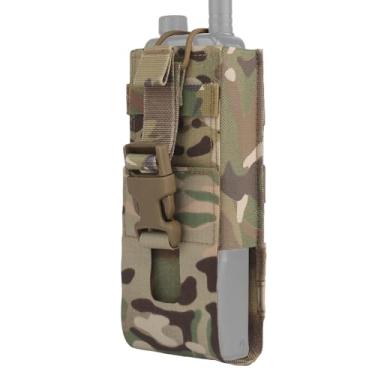 Imagem de Coldre de rádio universal, bolsa de rádio MOLLE para colete tático, coldre leve para walkie talkie, suporte de rádio para cinto de serviço, bolsa de rádio tática (camuflagem)