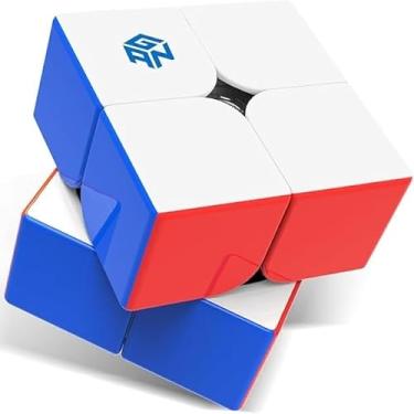 Imagem de Bukefuno GAN 251 M Air 2 x 2 cubo mágico magnético GAN251 MAir Speed Magic GAN 251 Air 2 x 2 cubos sem autocolantes Gans mini ímanes 2021 puzzle