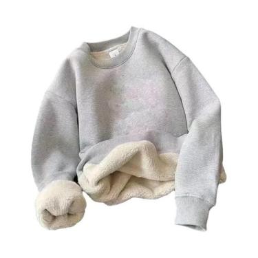 Imagem de Camiseta Térmica Masculina De Inverno Com Forro De Fleece, Gola Redond