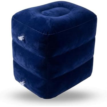 Imagem de Travesseiro Inflável Para Descanso De Pé Cama De Avião Infantil Para Crianças Descanso De Perna Com Altura Ajustável Viagem Escritório Almofada Almofadas Suporte Apoio De Pés Travesseiros 3 Niveis