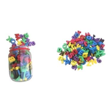 Imagem de Pais & Filhos - Pote De Letras E Numeros C/Imã Magnéticas Em E.v.a 108pç Cor Colorido