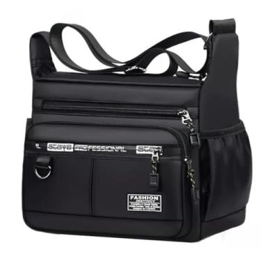 Imagem de Bolsa Grande capacidade de ombro mochila resistente impermeável Nylon Oxford masculino crossbody