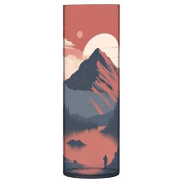 Imagem de xigua Vaso transparente de montanha com árvores para decoração de casa, decoração de casa de fazenda, vaso de plástico para sua cozinha, quarto, escritório, sala de estar, banheiro