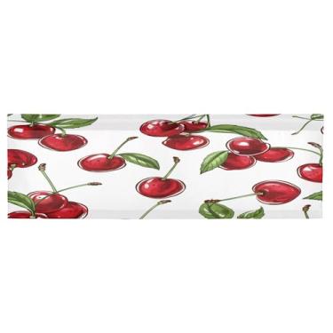 Imagem de CEBUGI Cortina blackout para janela – Cortinas de proteção de privacidade para cozinha/banheiro/sala de estar/lavanderia (137 x 45 cm, 1 painel, cereja vermelha)