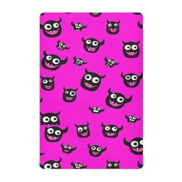 Imagem de Wassud Lençóis de berço respiráveis com desenho animado de monstros, 71 x 132 cm, lençol de bebê neutro para meninos e meninas (serve para berço padrão e pacote e brincadeira)