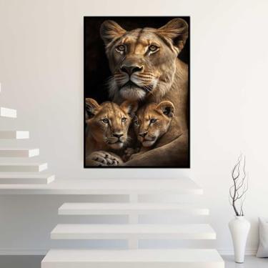 Imagem de Quadros Decorativos com Moldura Abstrato Moderno Geometrico Colorido Sala Quarto Kit Conjunto 2