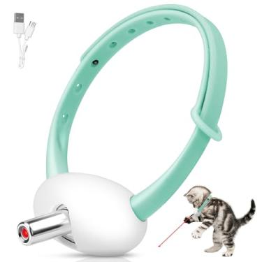 Imagem de Coleira a laser automática para gatos - Brinquedos atualizados para gatos a laser, modos intermitentes e duradouros, coleira de dobra de 20 a 30 cm e mãos livres de ângulo de ajuste de 41° Tipo-C USB