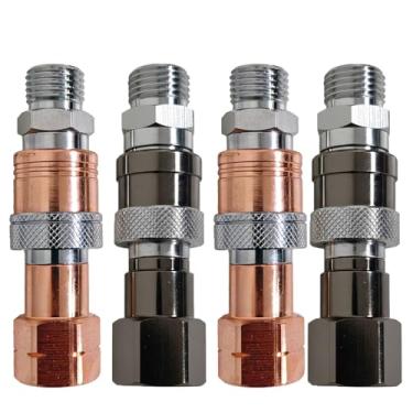 Imagem de 2 peças de encaixes de conexão rápida da tocha de acetileno oxi