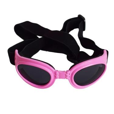 Imagem de Óculos de Sol para Cães Proteção UV Cinto Ajustável Pets Atividades passeios moto ocular Cão pequeno