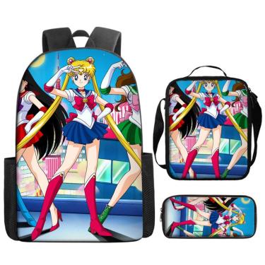 Imagem de Conjunto de mochilas escolares Sailors Moons Tsukinos Usagis Kids