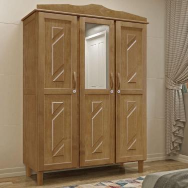 Imagem de Guarda-roupa 3 Portas 3 Gavetas Brasil Imbuia Madeira Pinus - Cavazotto