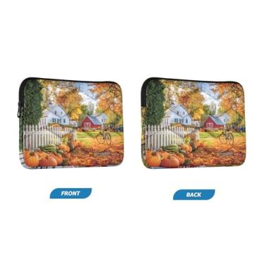 Imagem de Capa acolchoada para laptop outono fazenda caminho laranja à prova de choque capa protetora para notebook capa para computador laptop 15 polegadas
