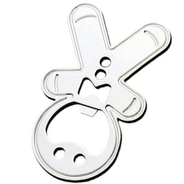 Imagem de Abridor de garrafas bonito, Decorações bonitos do chaveiro do abridor de cerveja, Abridor de garrafa de cerveja portátil abre as tampas facilmente chaveiro para homens e mulheres, prata