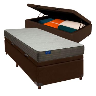 Imagem de Cama Box Bau Blindado Solteiro + Colchão D33 Orthotech Inducol