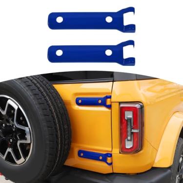 Imagem de JOSHELA Acabamento da tampa da dobradiça da porta traseira Bronco Blue para Ford Bronco 2021-Present ABS Acessórios externos 2 peças
