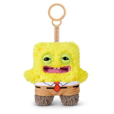 Imagem de Fuggler Bob Esponja porta-chaves de peluche de 15 polegadas da ZURU – monstro feio e divertido com dentes humanos. Pendente colecionável para malas, crianças, adolescentes e fãs de peluche raros