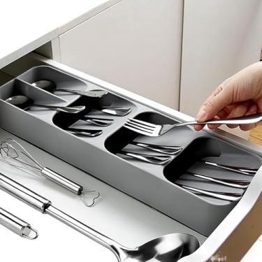 Imagem de Separado Organizador De Gaveta Talheres Separação Garfo Faca Colher e separado de faca