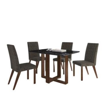 Imagem de Conjunto de Jantar 185/25 - Mesa com Tampo de Vidro e 4 Cadeiras em Ve