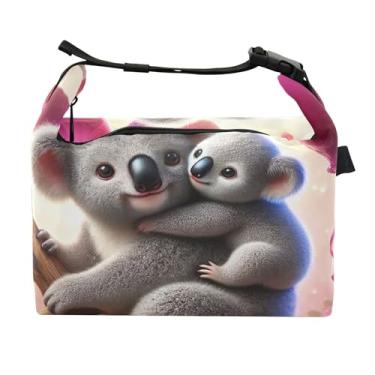 Imagem de TSENQUE Lancheira personalizada romântica coala, árvore do amor, para adultos, mulheres, isolada, lancheira, reutilizável, personalizada para o trabalho