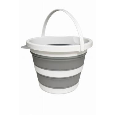 Imagem de Balde Retrátil de Silicone 5 L – Dobrável, Compacto, Multiuso para Camping, Lavagem e Uso Doméstico (cinza)
