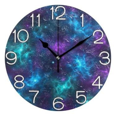 Imagem de GAIGEO Relógio de parede analógico decorativo estético silencioso sem tique-taque quarto relógio de cozinha, arte de parede boho decoração de casa, número de relógio branco com Kedu, 25 cm, ponteiros