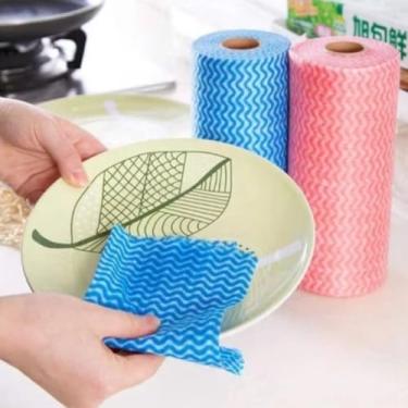 Imagem de Kit com 100 Panos de Limpeza Multiuso Premium 25x30cm Alta Absorção Secagem Rápida Antibacterianos Reutilizáveis Laváveis Ideal para sua Casa e Cozinha