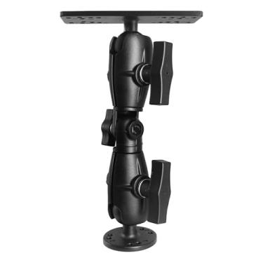 Imagem de WINDFRD Suporte para localizador de peixes bola tamanho C de 3,8 cm com braço de catraca giratória de soquete duplo, suporte eletrônico marítimo para barco/caiaque/pesca, compatível com Garmin