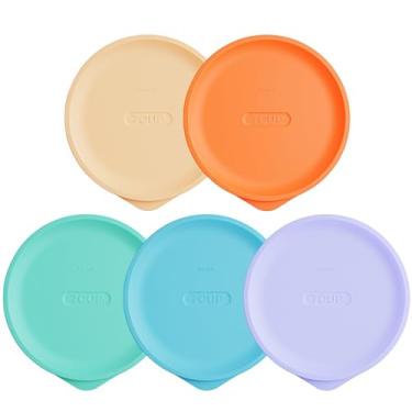 Imagem de Tampas de substituição para Pyrex 7402-PC 6/7 xícara, tampa redonda de silicone para tigela de vidro âncora, pacote com 5, cores mistas