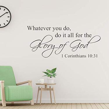 Imagem de GLOGLOW Adesivo Decalque Adesivo Citação Adesivo de Parede, Material de Pvc, Removível, 23,6x10,6in, para Quarto e Sala de Estar Decoração Diária