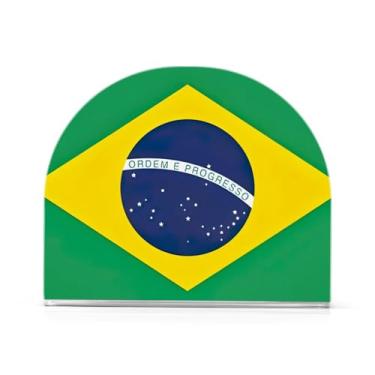 Imagem de Porta-guardanapos com bandeira do Brasil para mesa de cozinha, porta-guardanapos antiderrapante, 1 pacote, porta-guardanapos para restaurante