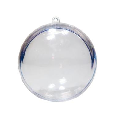 Imagem de Kit 50 Esferas Bola de Acrílico Enfeite de Natal Porta Foto 6,5cm Transparente