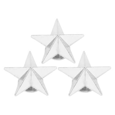 Imagem de Cryfokt Rebites Estrela 5 Pinos Duráveis ​​de Liga de Ponta para Roupas de Chapéu de Couro 50 Conjuntos para Entusiastas da Criatividade (Prata)