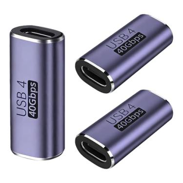 Imagem de Nelumbo Adaptador USB C fêmea para fêmea, entrega de energia de 100 W, USB c para fêmea de 40 Gbps com tela de vídeo 8K 60Hz compatível com iPad, MacBook, Thunderbolt 4/3 (3 peças)
