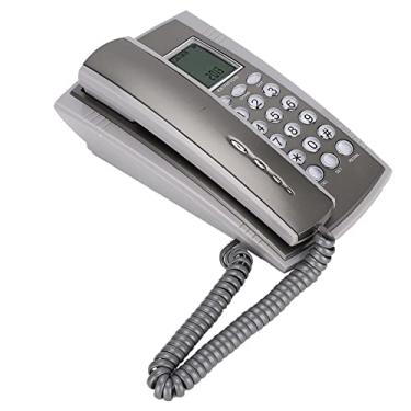 Imagem de Generic Telefone Com Fio para Montagem Em Parede Qualidade de Som Nítida para Home Office Hotel, Cinza, Cabo Curvo de 2M, Adequado para Idosos e Pessoas Com Perda Auditiva ou Baixa Visão