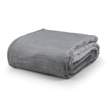 Imagem de Cobertor Manta Ultrasoft Queen Aveludada em Microfibra Flannel Manta de Alto Relevo Super Macia e Quente (Dublin - Cinza Lunar)