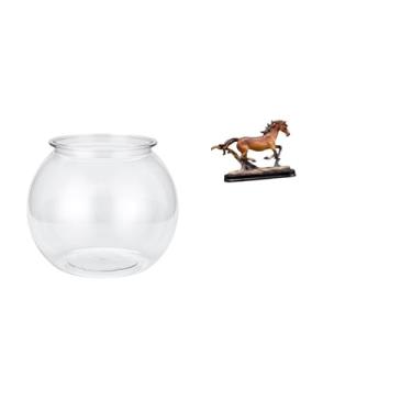 Imagem de Whtkoph Vaso Transparente Decorativo para Aquário, Escultura, Estatueta, Peça de Coleção, Estátua de Cavalo, Decoração de Mesa, Estante, Etc.