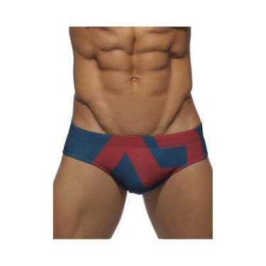 Imagem de Shorts De Praia Masculinos De Verão Com Estampa E Cordão, Cueca Triang