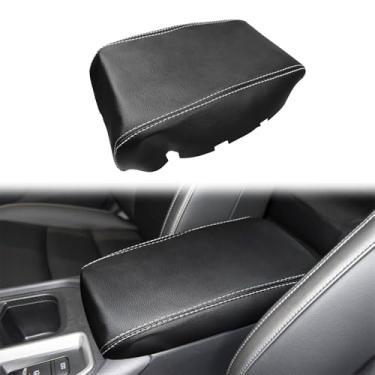 Imagem de RUIANTE Substituição da capa do console central para Nissan Sentra 8ª geração 2020-2025, capa protetora de substituição de apoio de braço de couro acessórios de carro (preto, apenas peça de couro)