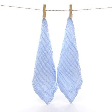Imagem de Toalha de algodão gaze 6 camadas para lavagem rosto e mãos bebês pequena com cordão pendurar baba alto padrão alta durabilidade fácil usar perfeita us