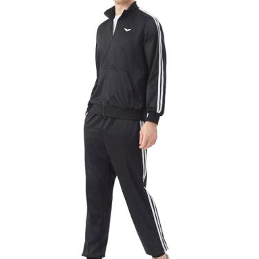 Imagem de Deaboat Agasalho masculino dos anos 80 – roupa retrô corta-vento masculina anos 90, roupa esportiva, hip hop, festa discoteca, conjunto de fantasia