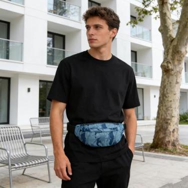 Imagem de Pochete para homens e mulheres, bolsa esportiva à prova d'água, bolsa de cinto para viagens, caminhadas, corrida, azul claro