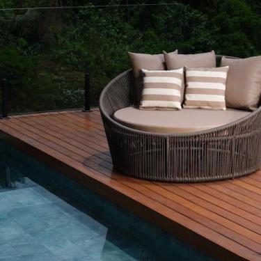 Imagem de Chaise Redondo 140cm em Corda Náutica e Alumínio e 5 almofadas - Art &