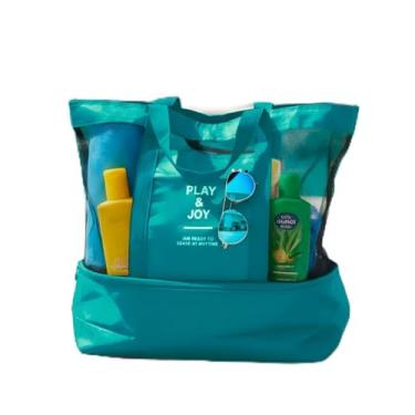 Imagem de Bolsa Para Praia Telada Verão Piscina Piquinique Grande com Compartimento Térmico e Muita Capacidade (Azul)