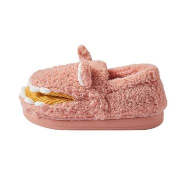 Imagem de Chinelos femininos com brinquedos de dinossauro 3D, estilo casal, engraçados, bonitos, chinelos quentes para uso interno, rosa, 38