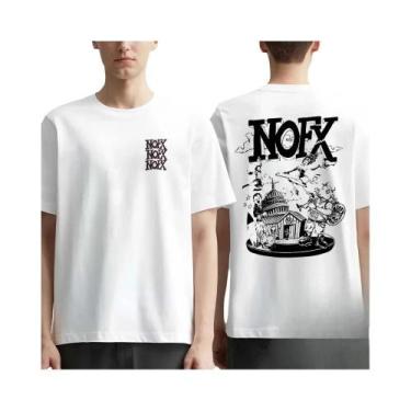Imagem de Camiseta De Algodão Gráfica Unissex Da Banda De Rock NOFX Para Homens 