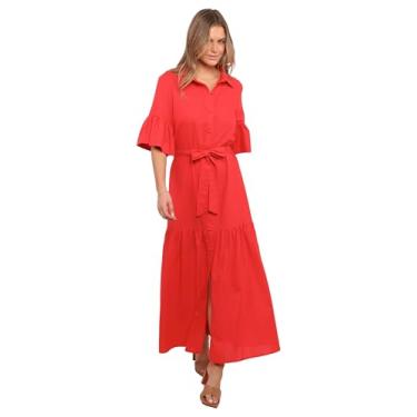 Imagem de Petal & Pup Vestido feminino Kirrily-midi-vermelho, Vermelho, G