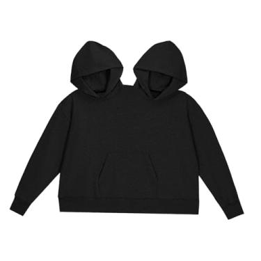 Imagem de Dynwave Moletom de casal combinando para assistir filmes ou fazer compras em casa, Preto